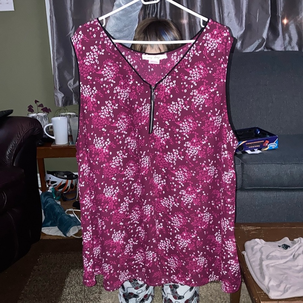In every story Pink Floral Sleeveless Top